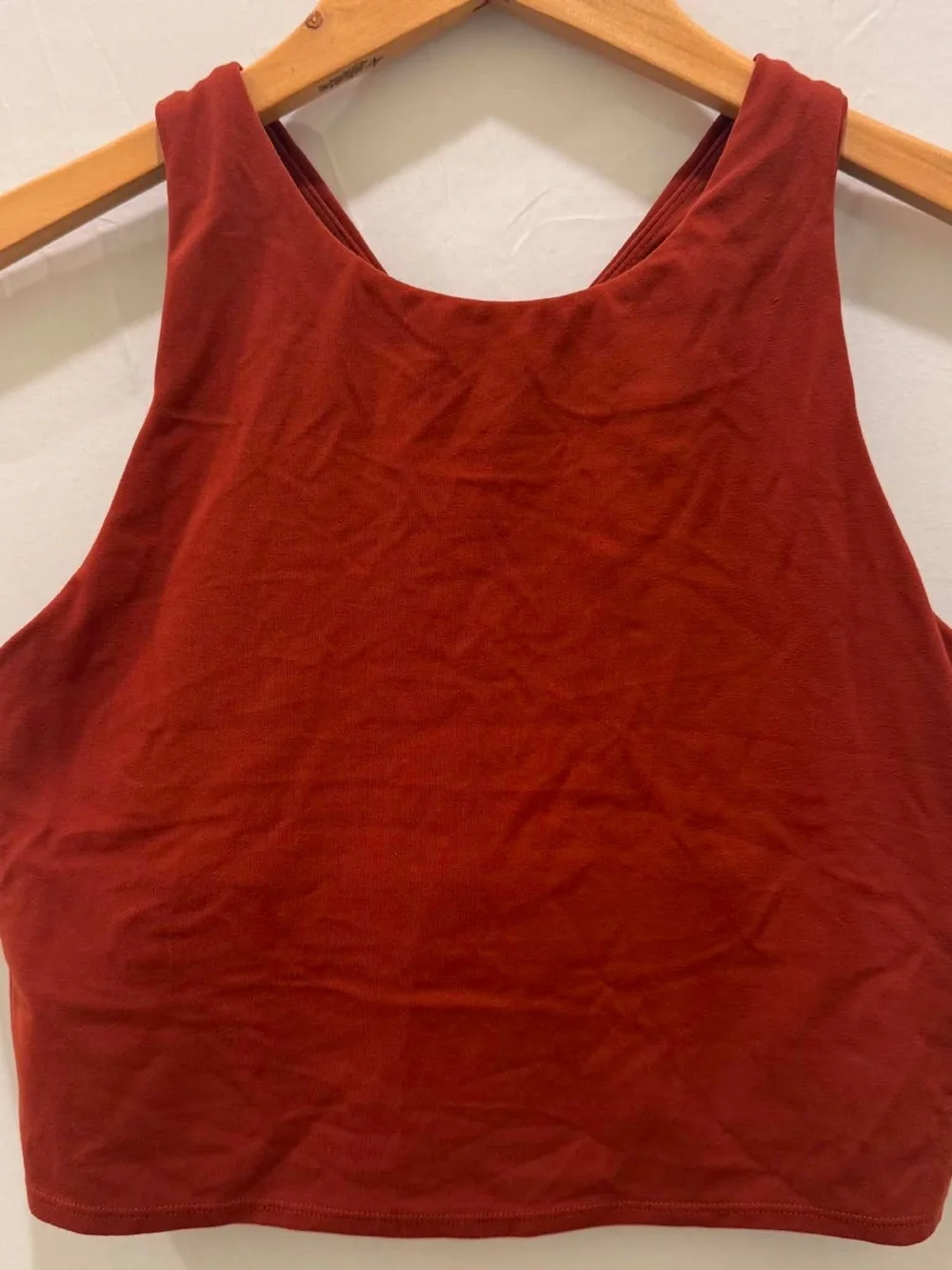 Athleta women conscious twist crop rusty red Size L